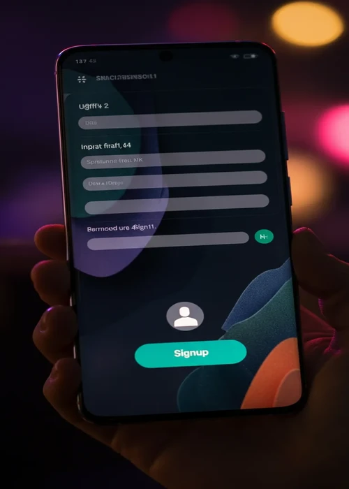 Een overzicht van het Lucky Twice Casino registratieformulier op een smartphone scherm.